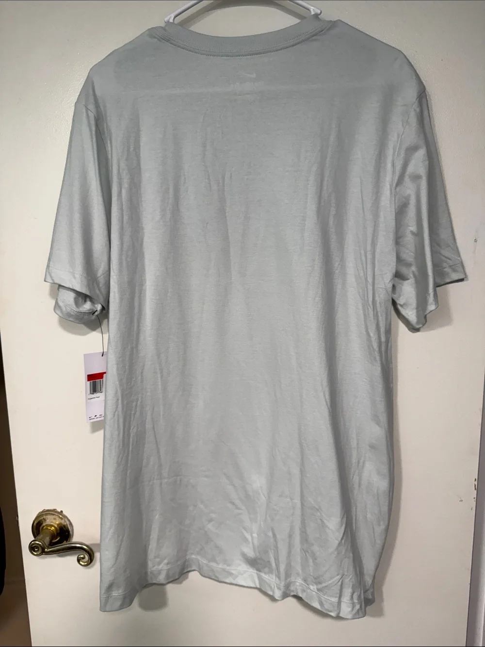 Nike Men’s Light Gray Logo Tee with Floral Accent
